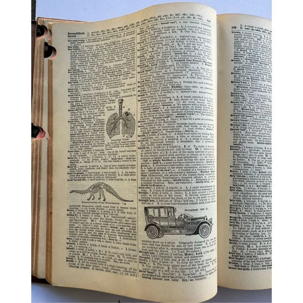 1926 Vintage‎ Antique XLTabbed & Illustrated Funk Wagnalls Dictionary Book